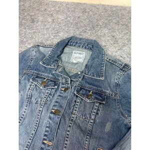 Old Navy Denim Jacket Womens Small Blue Jean Button‎ Front Casual